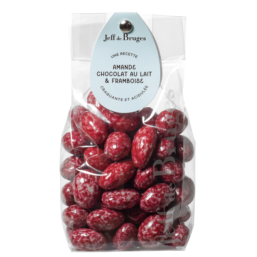 6478930f29e5d_sachet_amande_chocoframboise-2 Bolsa de Almendras con Chocolate y Frambuesa 230 g - Imagen 1