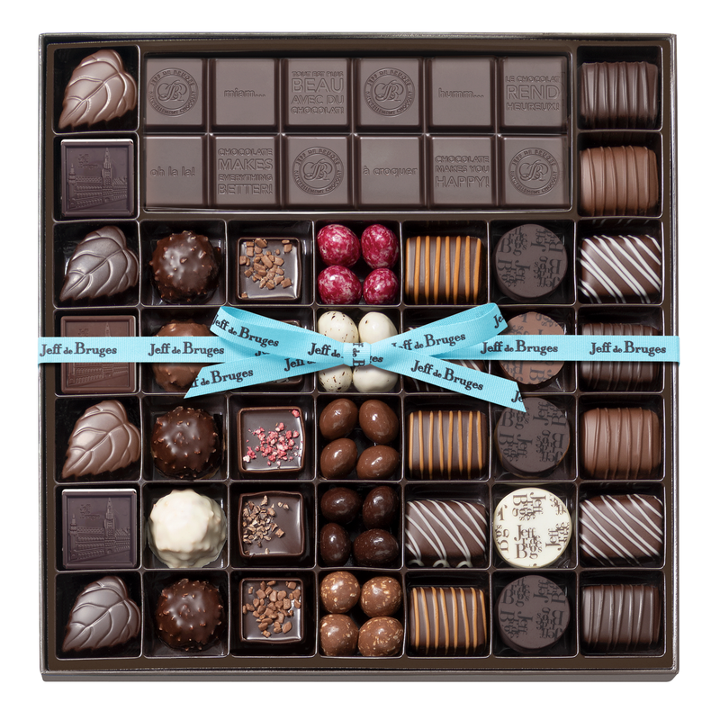 Caja 39 chocolates surtidos y tableta de chocolate negro sin personalización - Imagen 1