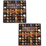 Boite 54 chocolats d'Automne assortis et tablette chocolat au lait ou chocolat noir