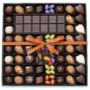 Boite 54 chocolats d'automne assortis et tablette chocolat noir sans personnalisation