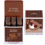 Caja cúbica 24 osos malvaviscos con cacao, chocolate con leche