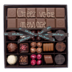 Boite 12 chocolats et amandes assortis et tablette chocolat au lait sans personnalisation