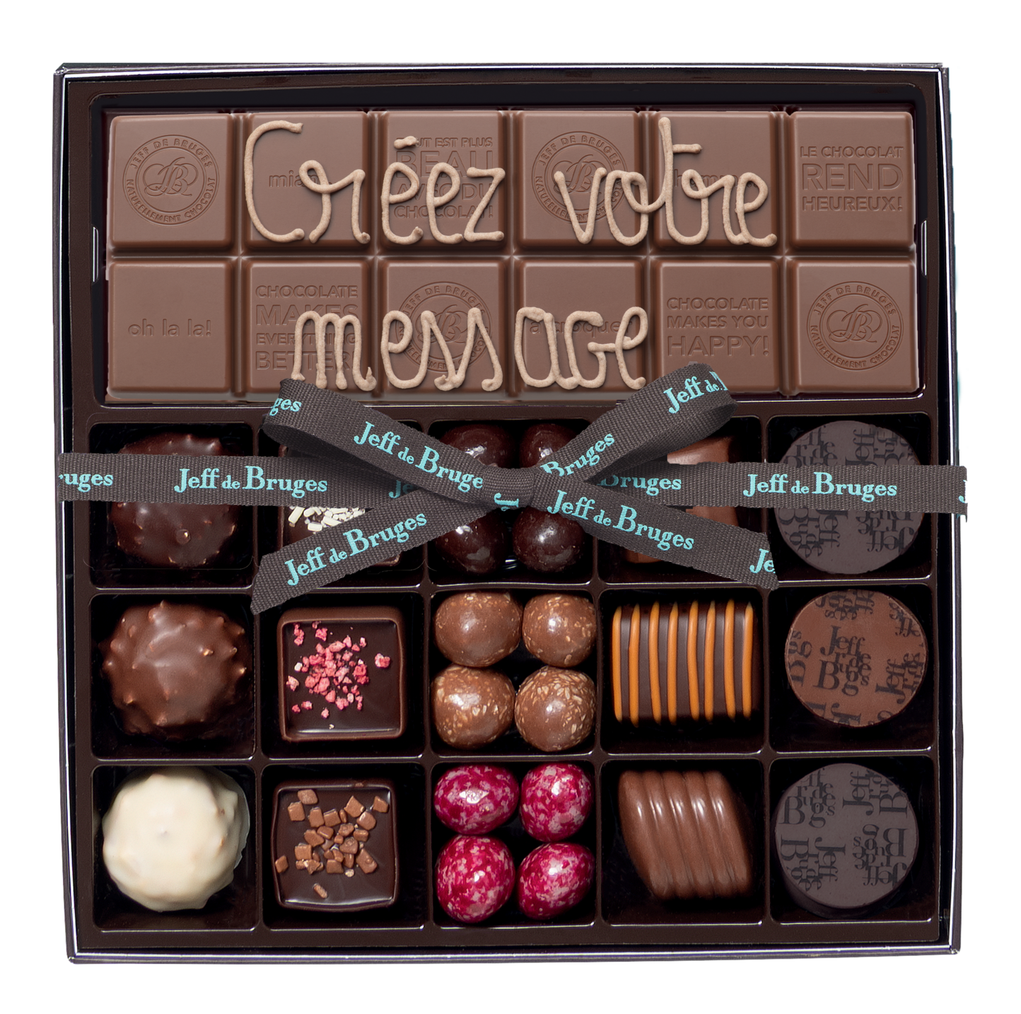 b30e38b43b81ca40f32a2af3af961e11afee4248_boite12chocolatsetamandestablettelaitavecperso2026-3 Boite 12 chocolats et amandes assortis et tablette chocolat au lait sans personnalisation - Imagen 1