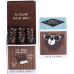 Caja cúbica 24 osos de malvavisco chocolate negro