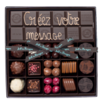 Boite 12 chocolats et amandes assortis et tablette chocolat noir sans personnalisation