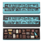 Caja rectangular marrón o azul 23 chocolates a juego - Imagen 2